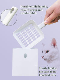 Kitty Litter Scoop, Cat Litter Scooper with Caddy - S-White - image 3