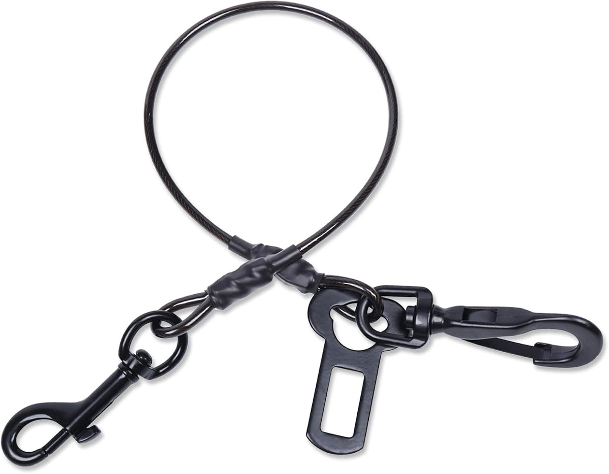 VIVAGLORY Dog Seatbelt Tuffbelt Dog Car Harness, XS - 16 Inch / Black