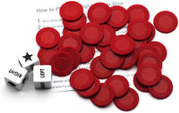 Bilywey Left Right Dice Game Set with 3 Dices + 36 Black Chips – Fun for Kids & Family - Red - image 2