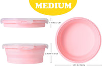 Joyinjojo Collapsible Dog Bowls with Lids - Medium / Pink - image 2