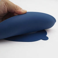 Silicone Dog Slow Feeder Bowl, Non-Slip Suction Cup Design, Puppy Pattern Eating Slowly and Funny,Applicable for All Dogs (Navy Blue)
