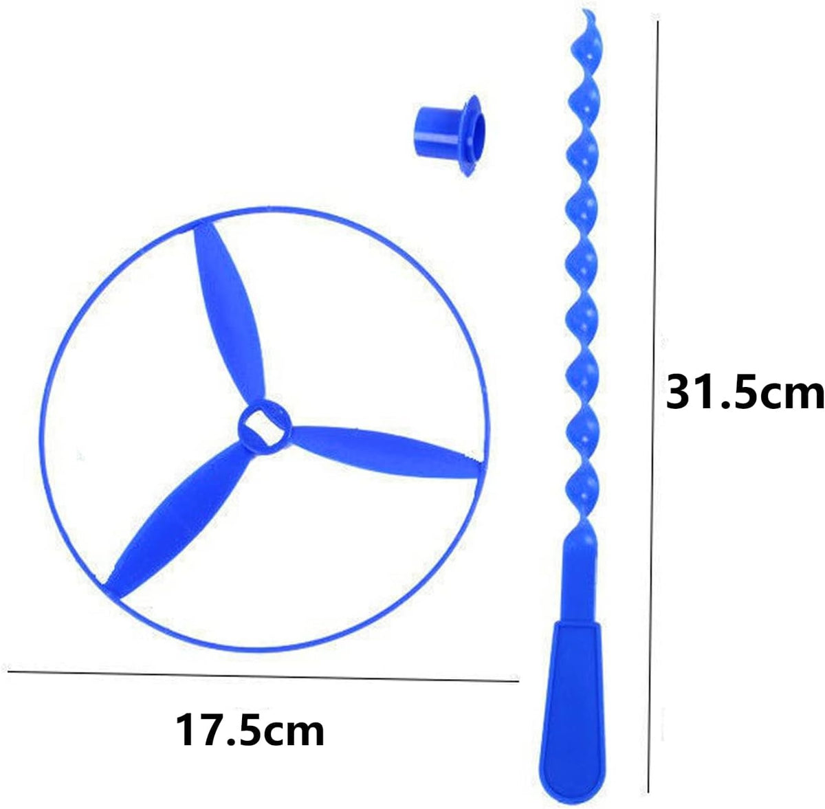 JIEOU hand spin flying helicopter toys, 20 colorful plastic bamboo dragonfly propellers - view 2