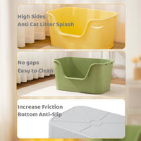 Extra Large Litter Box with High Sides 25.27" Lx17.83 Wx13.11 H - Grey - image 4