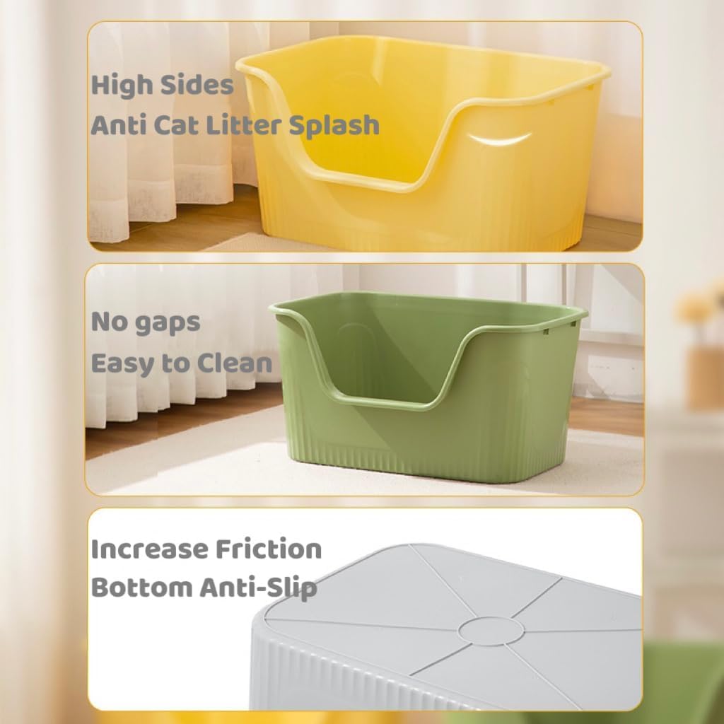 Extra Large Litter Box with High Sides 25.27" Lx17.83 Wx13.11 H - Grey - image 4