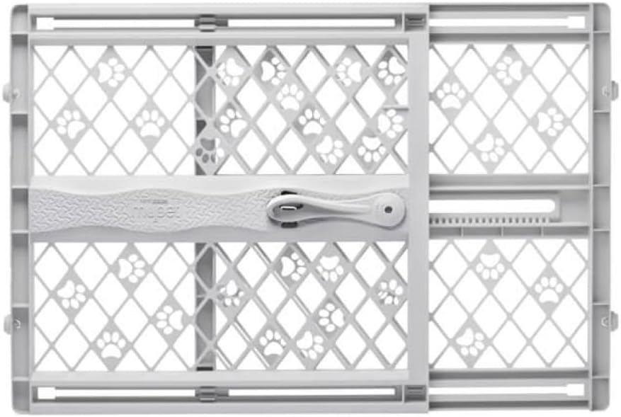 MYPET Paws Portable Pet Gate: 26-40" Wide Expandable - Light Gray