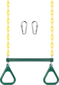 LadyRosian trapeze swing bar with plastic gym rings and two 47 inch hanging chains - view 5