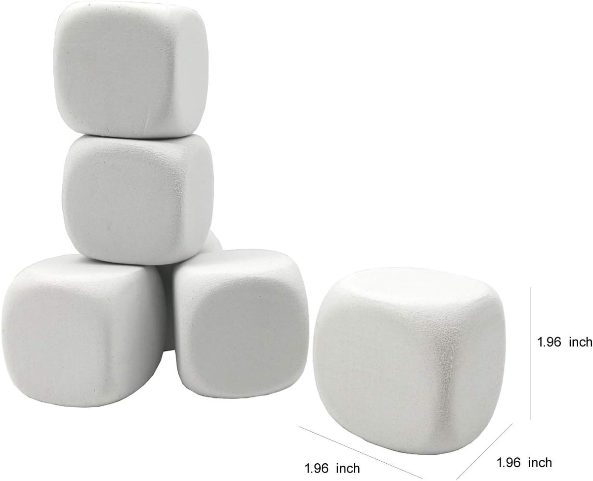 QIDIWIN 12 blank white EVA foam dice for kids to paint and decorate - view 5