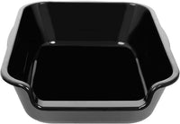 1 Pack of Extra Large Cat Litter Box (ABS Material), Low Entry Senior Litter Pen for Geriatric Kitty Big Cats, Jumbo Pet Safe Litter Boxes Tray for Indoor Pets Potty (Black, 20"L x 15.5"W)