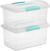Sterilite Large Nesting ShowOffs, Clear Bin w/Latch Lid & Handle - Medium / 24 Pack - image 3