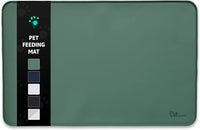 Silicone Dog Mat for Water Bowl and Food Dish, Pet Mat for Floors, Waterproof Dog Food Tray (Green)