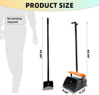 46" Pooper Scooper Swivel Bin & Rake for Large Small Dogs with Bag - Orange - image 2
