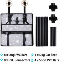 GENORTH Dog Car Seats for Small and Medium Dogs - Grey with Footprints / Up to 20 lb - image 2