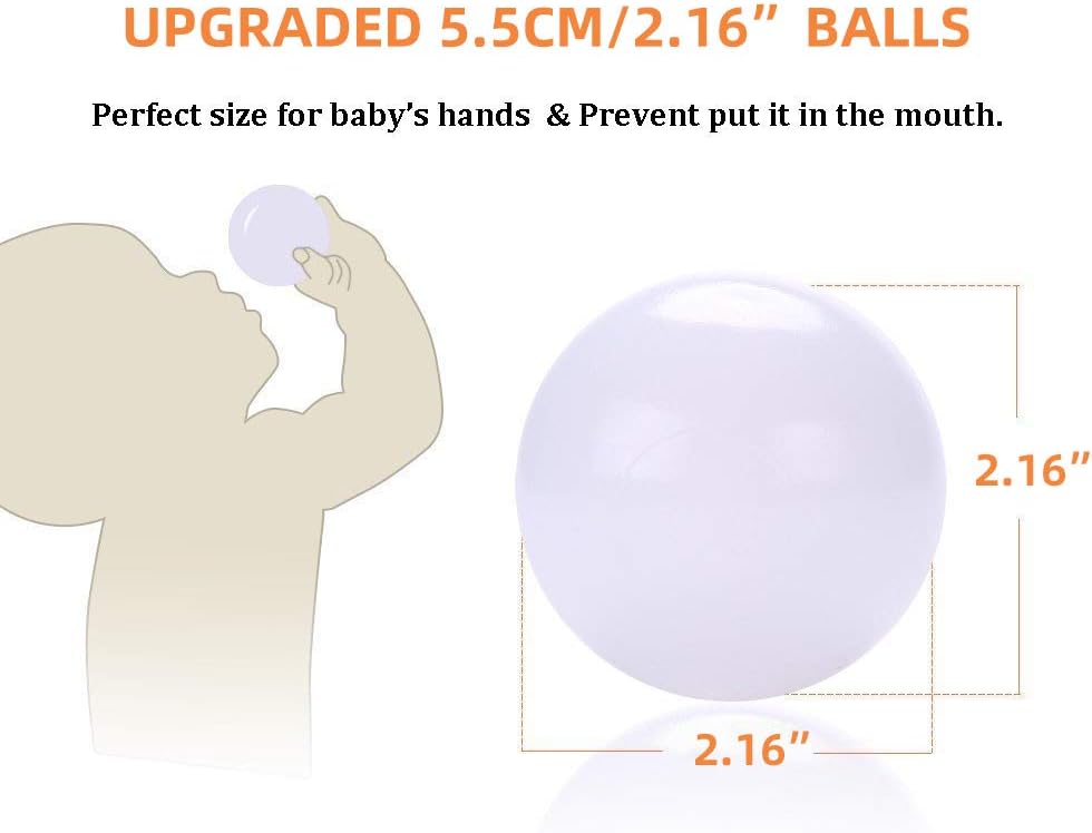Wonder Space Soft Pit Balls - 100 balls / Pure - White - image 3