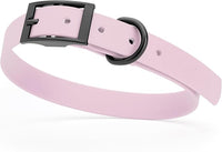 Dogline Biothane Waterproof Dog Collar Strong Coated Nylon Webbing with Black Hardware Odor- Proof for Easy Care Easy to Clean High Performance Fits Small Medium or Large Dogs, Pastel Purple