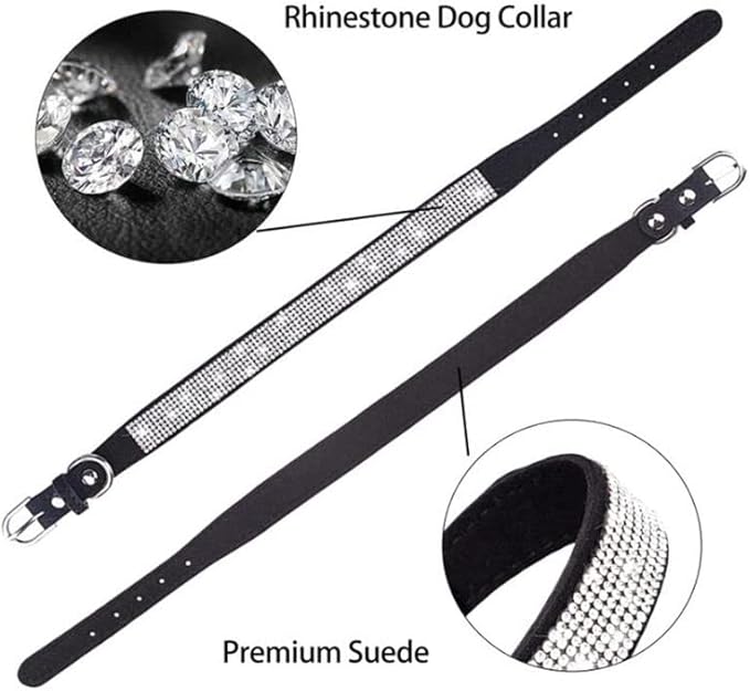 Rhinestone Dog Collar for Small Dogs, Bling Diamond Fancy Crystal Glitter Pretty Jewel Pet Puppy Collars for XXS XS Small Medium Large Breed Girl Dogs Female Cats Kitten, Hot Pink S