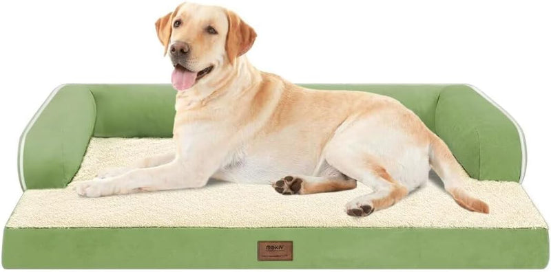 Large Orthopedic Memory Foam Bolster Dog Bed