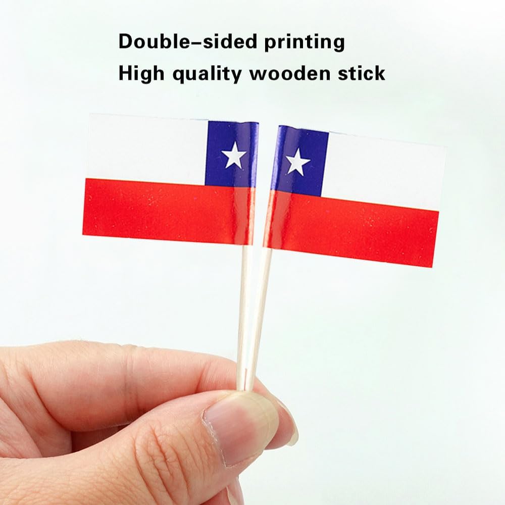 mflagperft 100-pack American flag toothpicks with double-sided paper USA flags on wooden picks - view 30