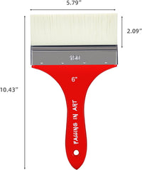 Falling in Art large 8 inch flat paddle paint brush with stainless steel ferrule - view 11