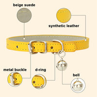 Purple XS Cat Collar with Bell - Brown / M for Neck 12"-14.5" - image 4