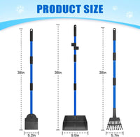 Metal Pooper Scooper for Dogs Heavy Duty Long Handle Rake - 2.Blue with black - image 4