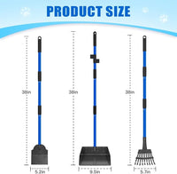 Larger Pooper Scooper Dog Pooper Scooper for Large Medium Small Dogs Heavy Duty Stainless Steel No Bending with Rake & Shovel & Extra Large Tray for Yard