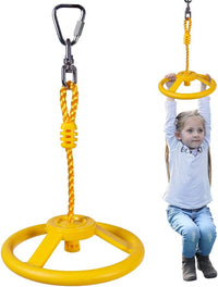 OYOCOOL ninja wheel obstacle with 360 degree rotating joint, strap and carabiner for slackline courses