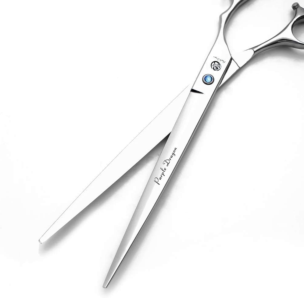 Purple Dragon 8 inch Sharp Edge Hair Cutting Shears with Bag – Essentials for Dogs - 9 inch
