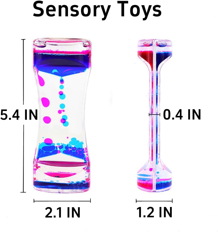 Oneshow 3 Pack Liquid Motion Bubbler Oil Hourglass Sensory Toys - 5 Colors 5 Pack - image 4