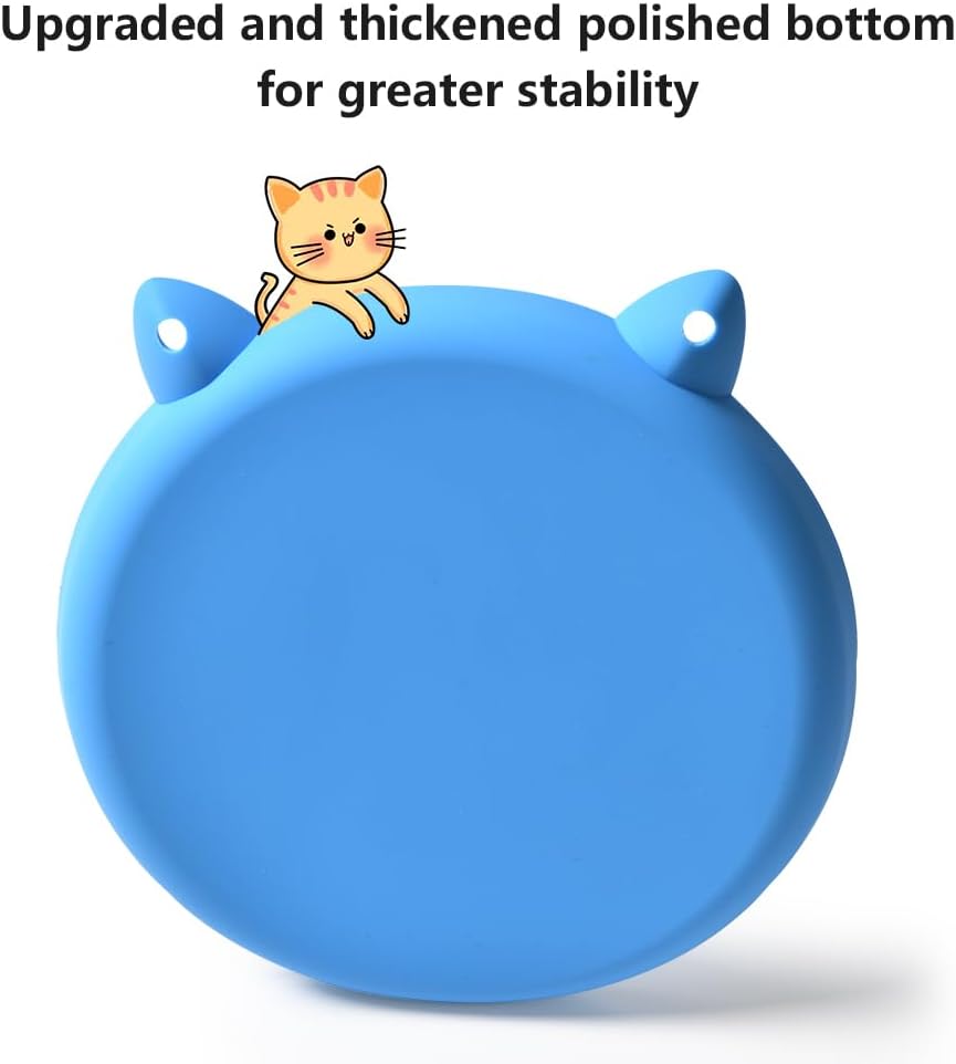 2Pcs Silicone Slow Feeder Cat Bowl, Puzzle Feeder - Blue/Green - image 4