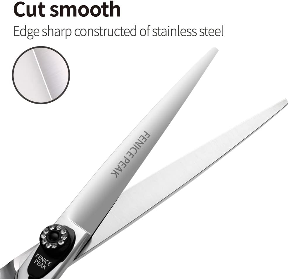 7.0'' Professional Dog Grooming Scissors Set with Black Non-Slip - Straight Shear / 8.0'' - image 2