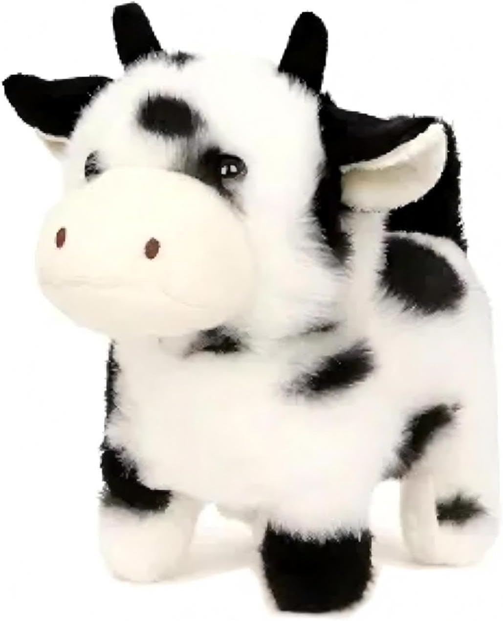 Easfan Walking Dog Toy for Kids Barking Interactive Puppy Stuffed - Black_Cow