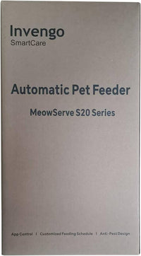 Cat Feeder Automatic - Cat Food Dispenser MeowServe S20, Auto Dog Feeder with Stainless Steel Bowl, 5L Pet Feeder with Patented Anti-Jam Port, App, Dual Lock Lid, Dual-Band WiFi & Power, White