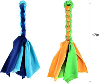 Interactive Dog Toys - Extendable Flirt Pole with 2pcs Squeaky Plush Toy Tugs Red Green for Dog - new coffee - image 4