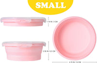 Joyinjojo Collapsible Dog Bowls with Lids - Small / Pink - image 2
