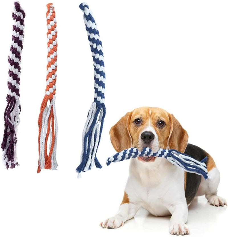 ASOCEA 3 Pack Dog Rope Toys Flirt Pole Replacement for Small Medium - Blue+Orange