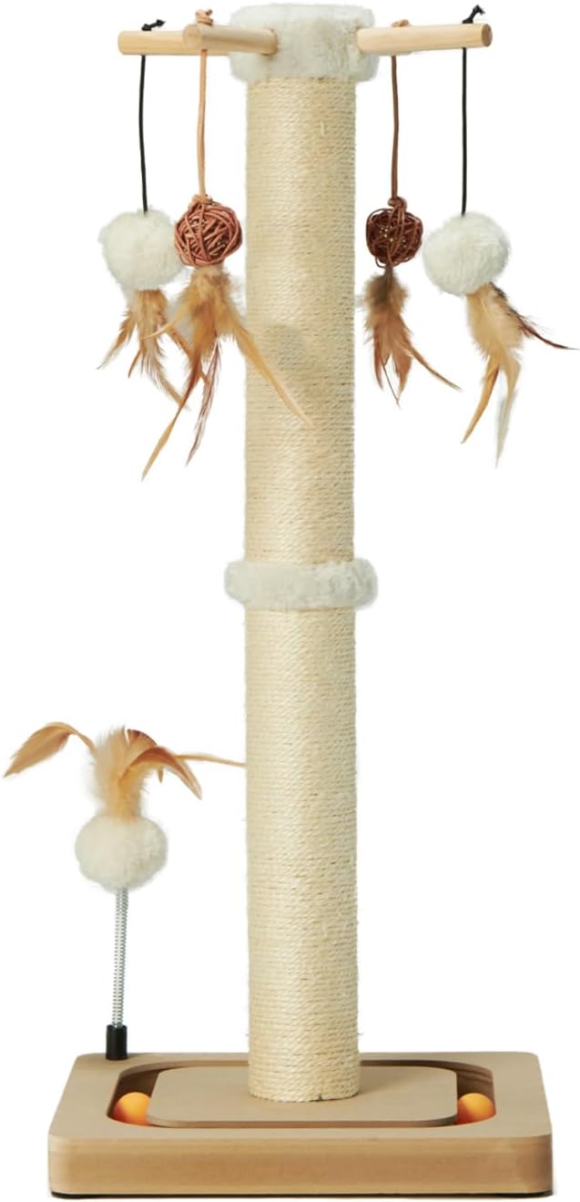 PEEKAB Cat Scratching Post Sisal Scratch Posts for Indoor Kittens - 27 inches Single Orbit