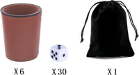 LoKii black and purple leather dice cups with felt lining and dot dice - view 14
