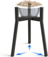 Dog Bowl Stand for Medium Large Dogs - 1 Pack - Black, Round / Height: 13.7", Width: 7-10.6"