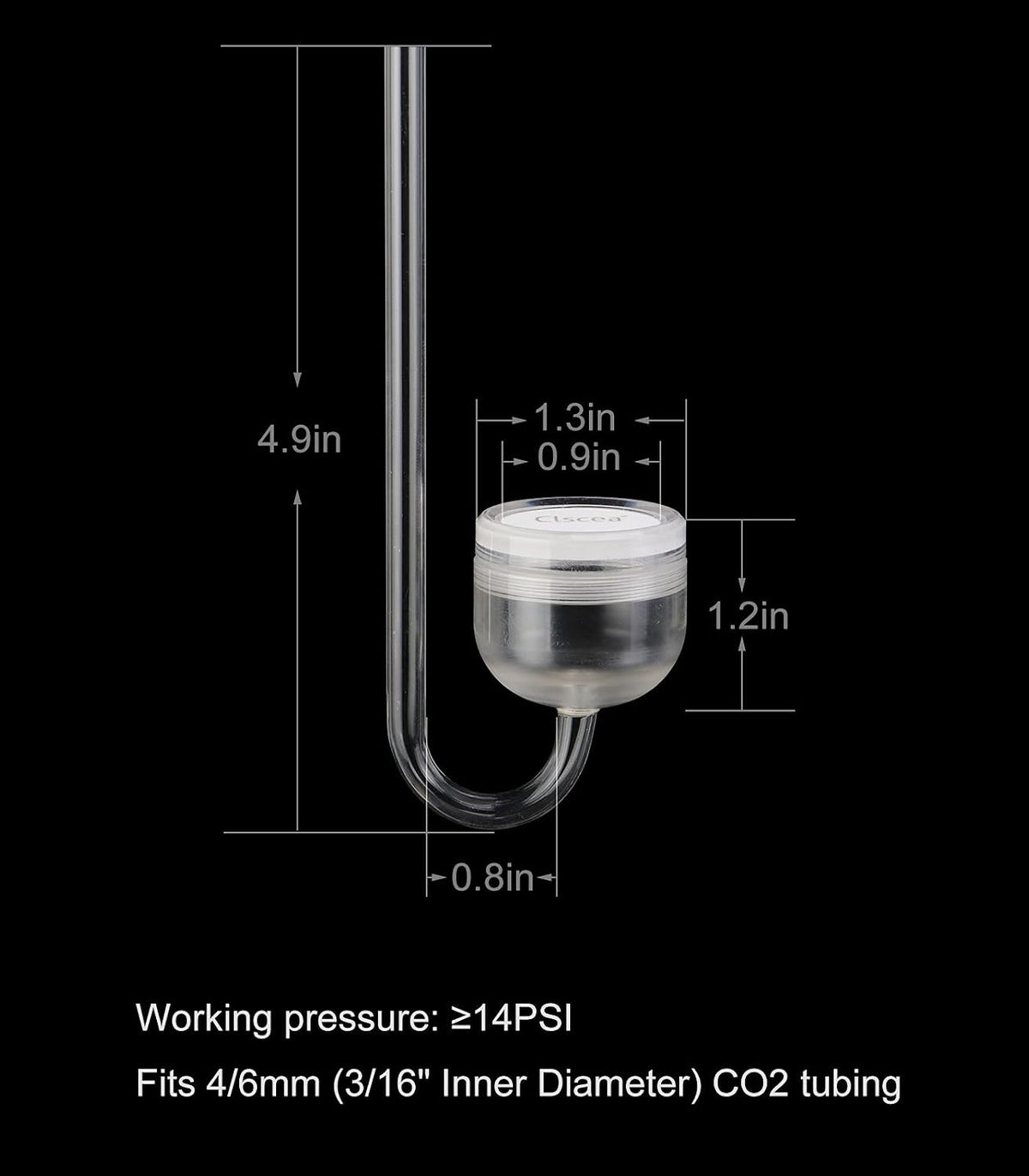 Acrylic CO2 Diffuser with Integrated Bubble Counter for Aquarium - Acrylic diffuser(L) - image 4
