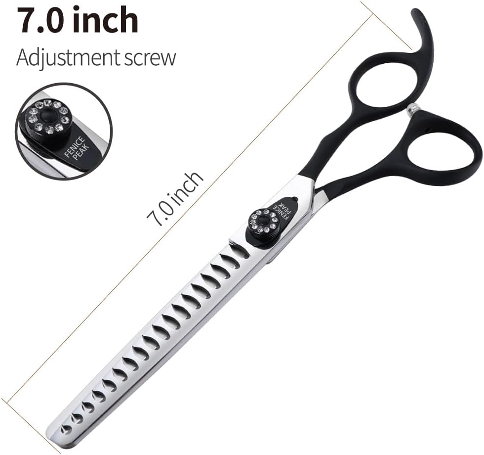 7.0'' Professional Dog Grooming Scissors Set with Black Non-Slip - Chunker Shear / 8.0'' - image 2