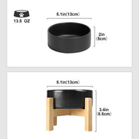 SPUNKYJUNKY Ceramic Elevated Dog Bowls 2 Pack - Small - 1.7 CUPS*2 / Black - image 2
