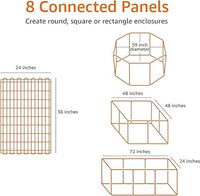 Amazon Basics Foldable Octagonal Metal Exercise Dog Playpen - Indoor/Outdoor, Single Door, Extra Large (8 Panels, 24 x 48), Easy to assemble and store customize, 48" - X-Large, Black
