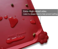 Hoki Found X-Large Silicone Non Slip Pet Feeding Mats - Waterproof Dog Cat Food Mats for Carpet - Classic Red