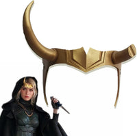 CAFELE gold horned superhero helmet in PVC for Norse cosplay