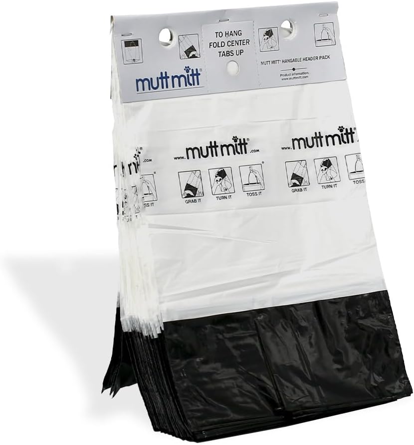 Mutt Mitt 2-Ply Dog Waste Station Header Bags, 4 Headers - 1 Count (Pack of 800) / White/Black - image 3