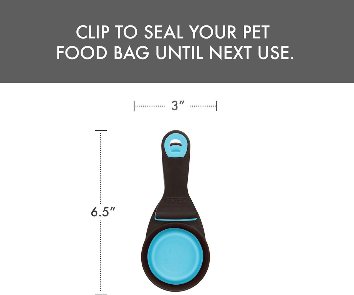 Dexas Popware for Pets Collapsible Klip Scoop - 1/2 Cup Capacity / Blue - image 2