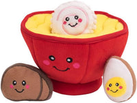 ZippyPaws Burrow Hide & Seek Plush Puzzles, Milk and Cookies - Ramen Bowl