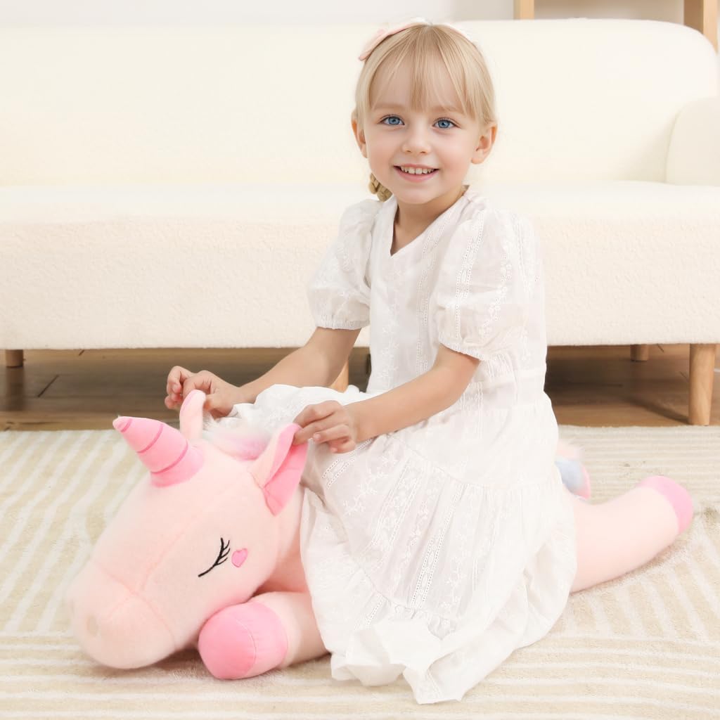 32inch Cute Giant Pink Unicorn Plush, Jumbo Soft Body Pillow Pet - 32 Inch Unicorn / 32 inch - image 3