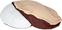 Floppy Dawg Universal Round Dog Bed Replacement Cover. Removable - Large Brown with Beige Top - image 3