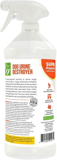 Only Natural Pet Enzyme Powered Stain & Odor Eliminator - Professional Pet Urine Pee Cleaner Deodorizer for Dogs - Hardwood Floors Carpets Upholstery - Eucalyptus & Rosemary Scent - 32Floz - 2 Pack